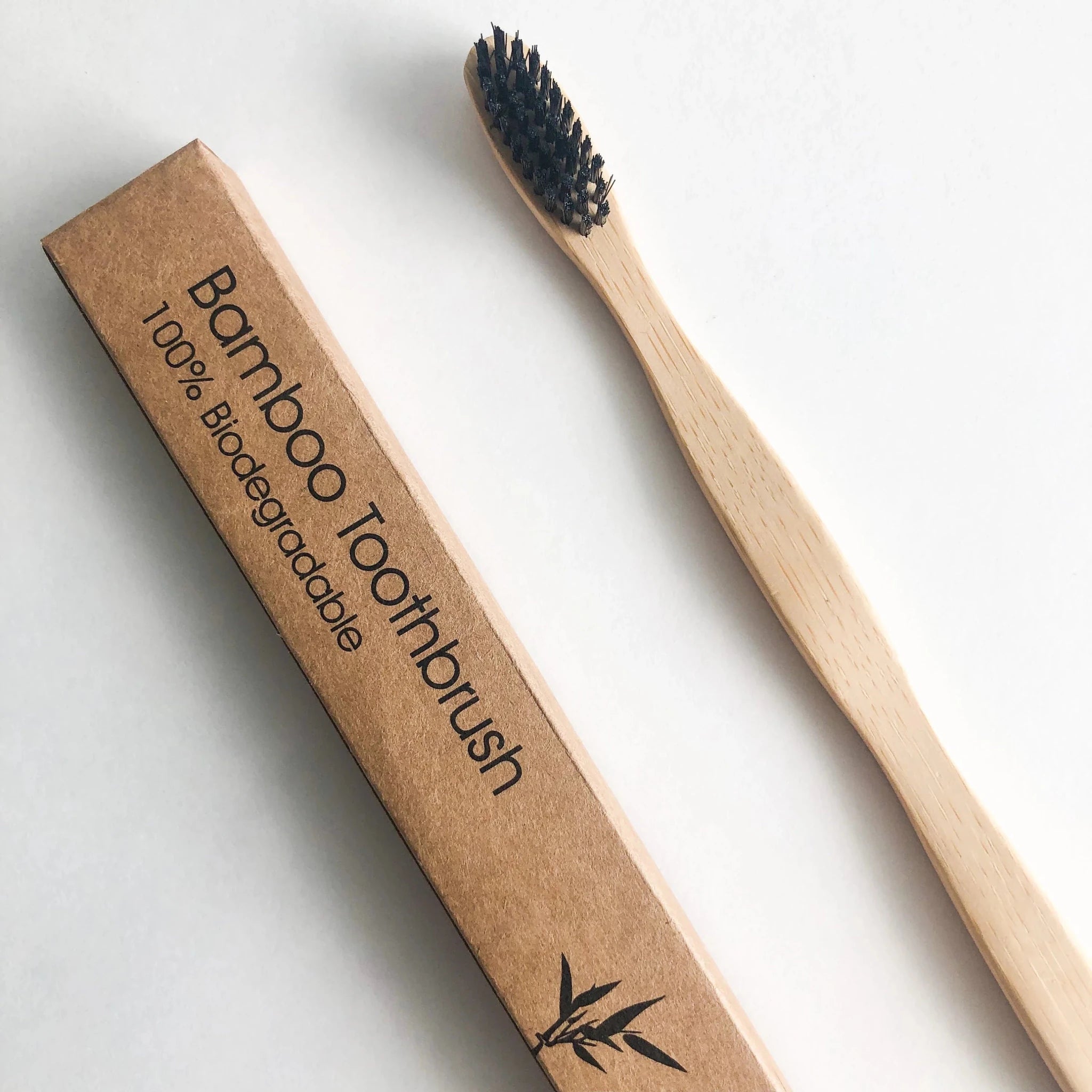 Eco Friendly Natural Bamboo Toothbrush - Activated Charcoal Bristle - Zero Waste | Biodegradable - Bambora