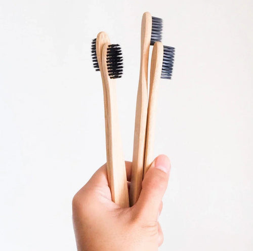 Eco Friendly Natural Bamboo Toothbrush - Activated Charcoal Bristle - Zero Waste | Biodegradable - Bambora