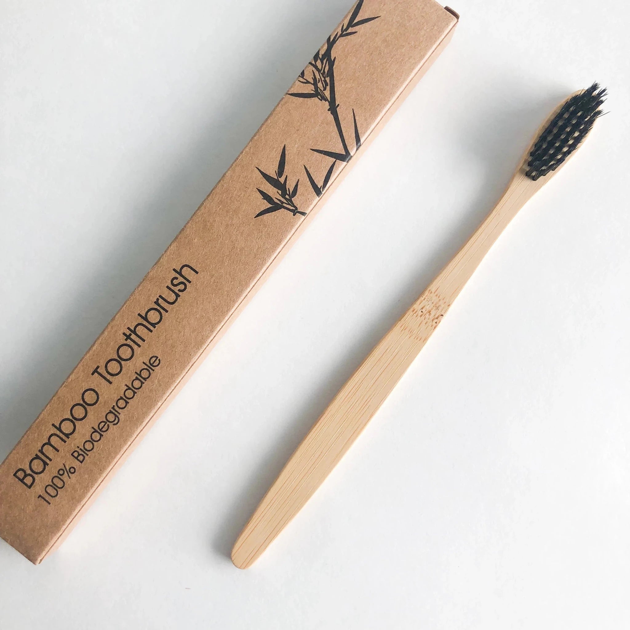 Eco Friendly Natural Bamboo Toothbrush - Activated Charcoal Bristle - Zero Waste | Biodegradable - Bambora