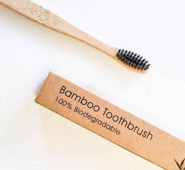 Eco Friendly Natural Bamboo Toothbrush - Activated Charcoal Bristle - Zero Waste | Biodegradable - Bambora